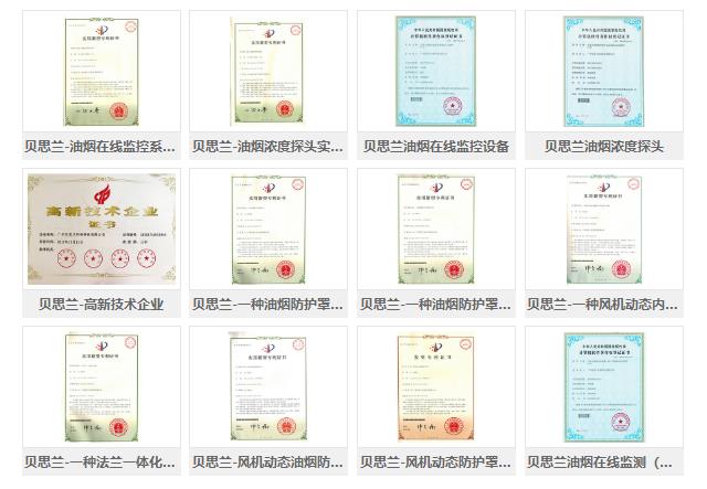 广州贝思兰环保科技有限公司部分资质证书1