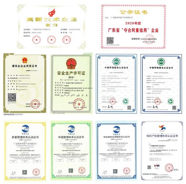 广东健恒环境产业有限公司部分荣誉证书